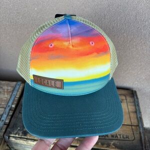 Locale NWT Structured 5-Panel Water Color Sunset Trucker Hat